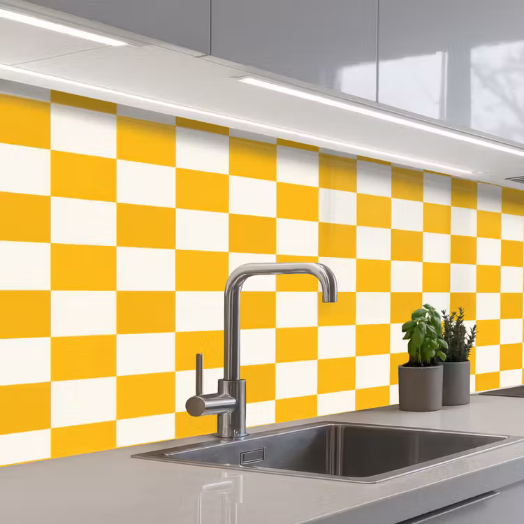 Keuken achterwand - Traditioneel - Patroon - Geel — 2