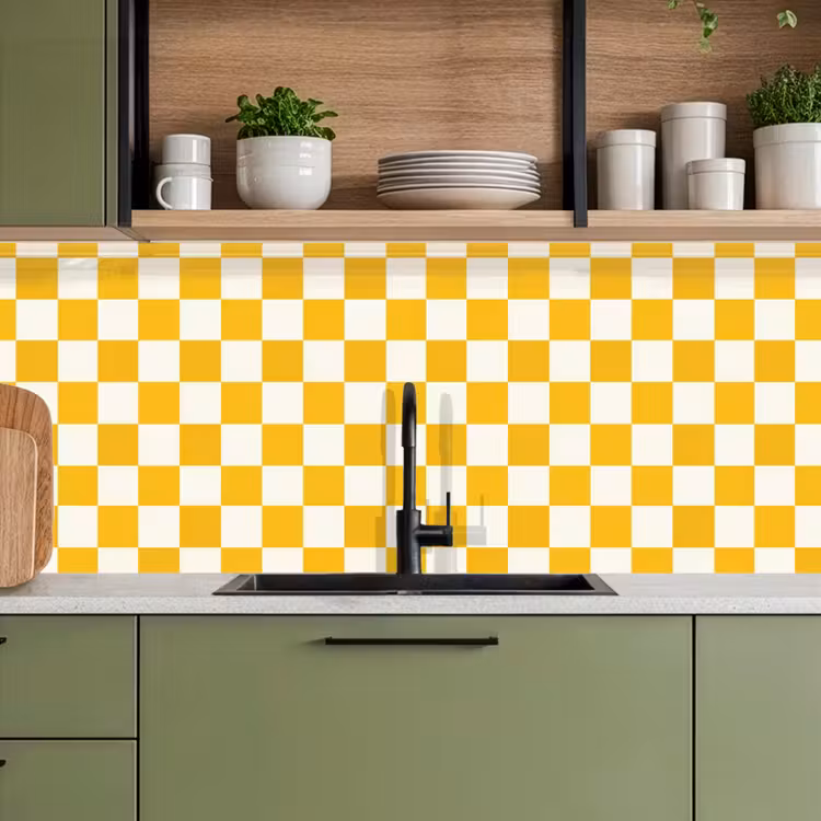 Keuken achterwand - Traditioneel - Patroon - Geel — 8
