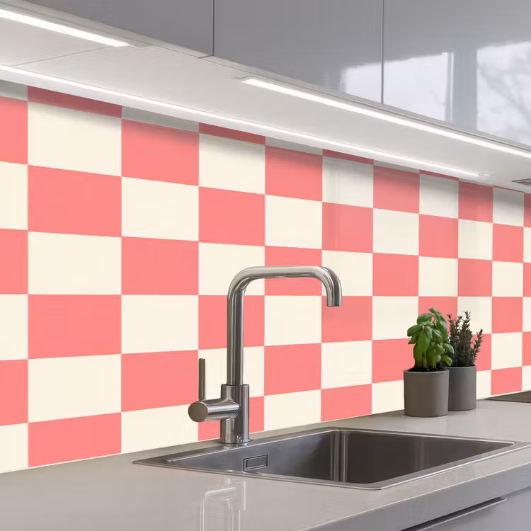 Keuken achterwand - Traditioneel - Patroon - Roze — 2