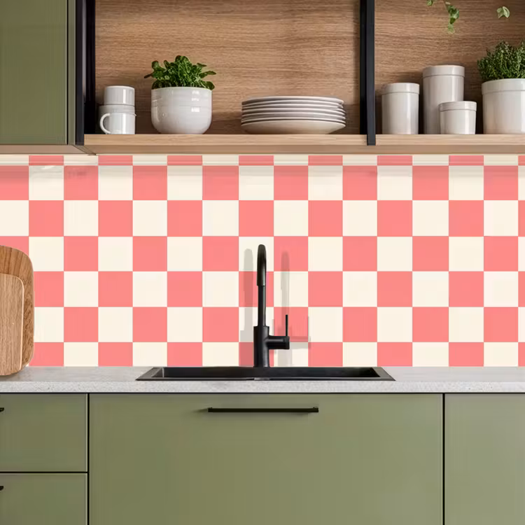 Keuken achterwand - Traditioneel - Patroon - Roze — 8
