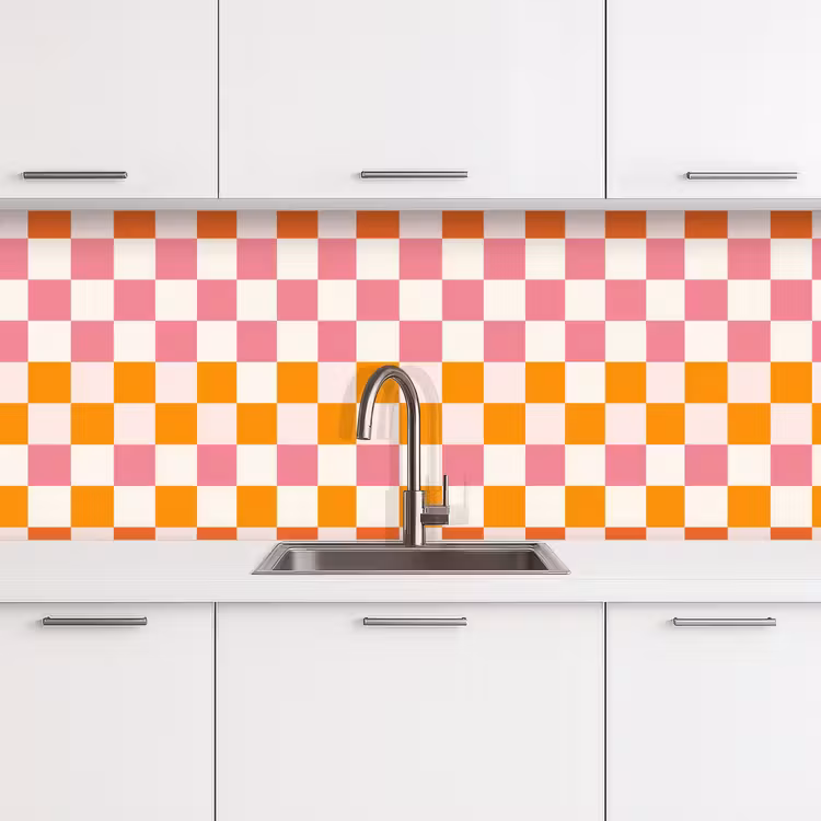 Keuken achterwand - Vierkant - Patroon - Oranje — 4