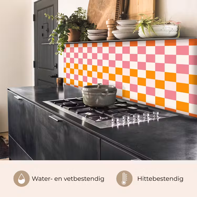 Keuken achterwand - Vierkant - Patroon - Oranje — 5