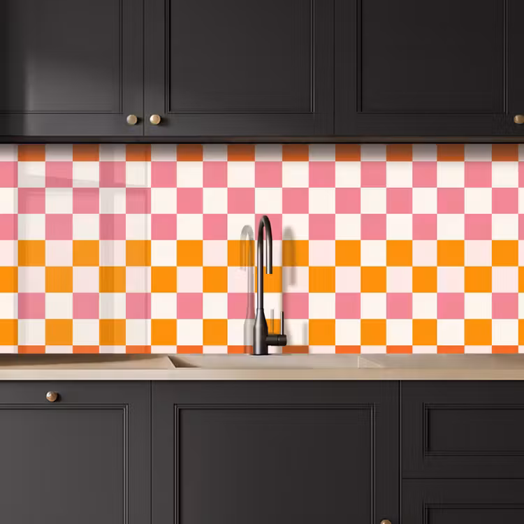 Keuken achterwand - Vierkant - Patroon - Oranje — 6