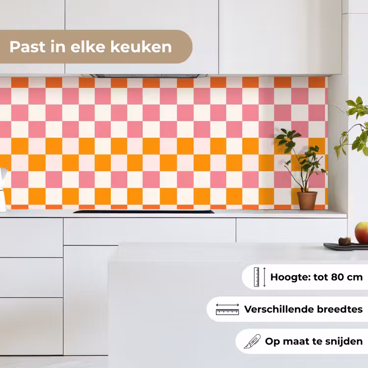 Keuken achterwand - Vierkant - Patroon - Oranje — 7