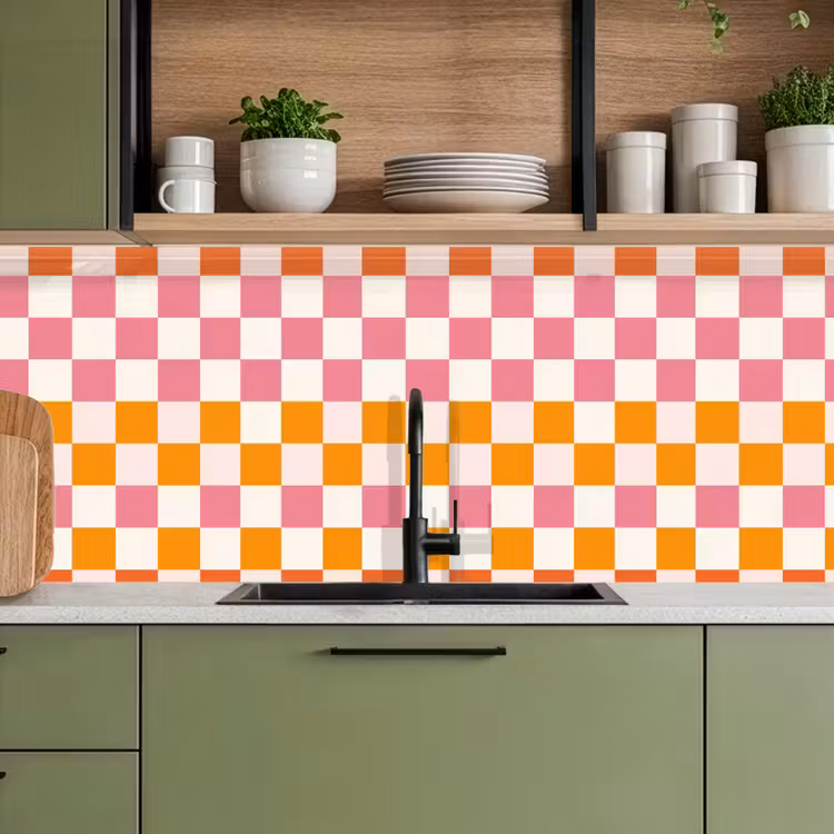 Keuken achterwand - Vierkant - Patroon - Oranje — 8
