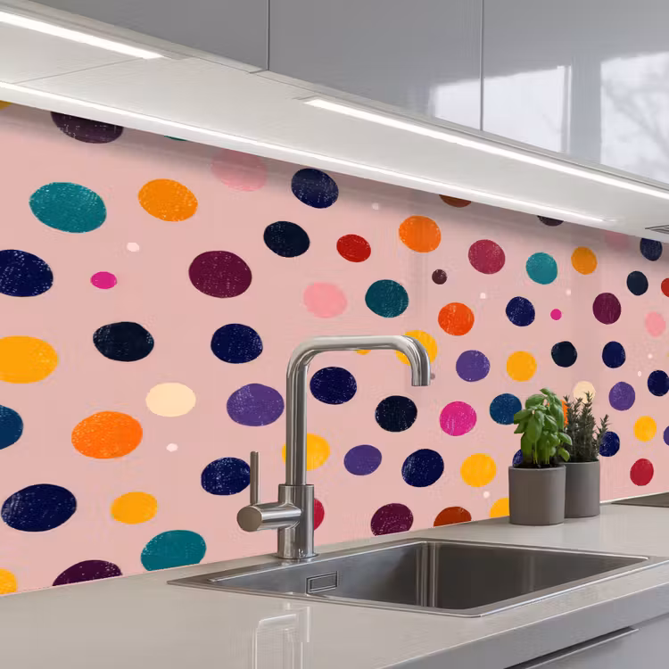 Keuken achterwand - Cirkels - Patroon - Kleurrijk — 2