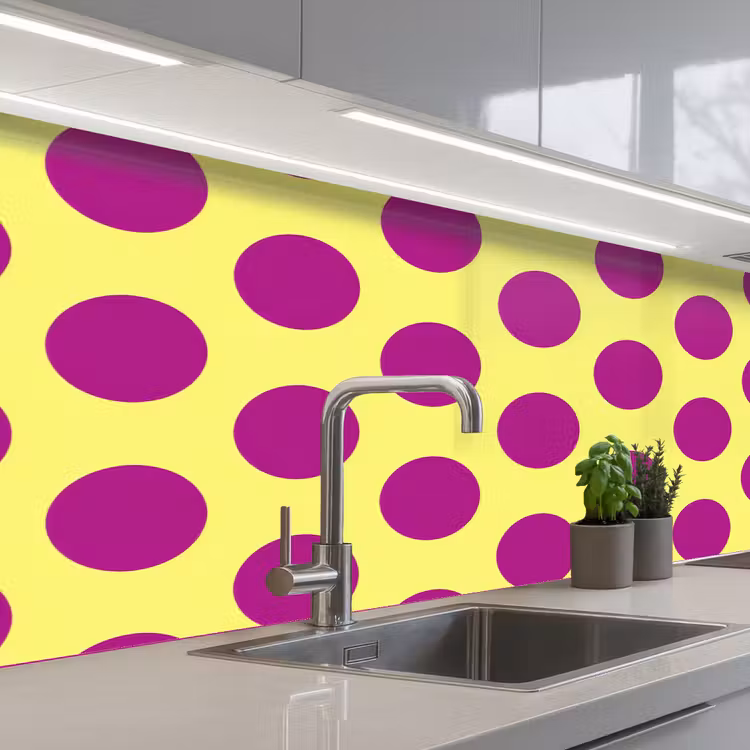Keuken achterwand - Dots - Klassiek - Geel — 2