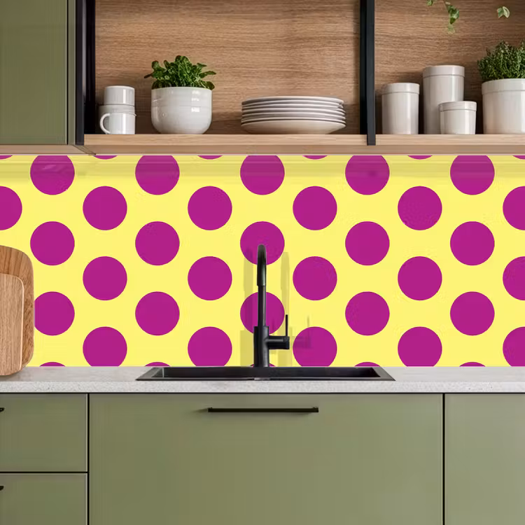 Keuken achterwand - Dots - Klassiek - Geel — 8