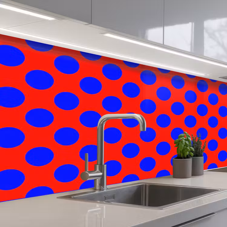 Keuken achterwand - Dots - Klassiek - Rood — 2