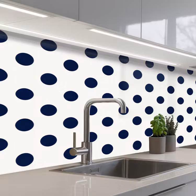 Keuken achterwand - Klassiek - Stippen - Blauw — 2