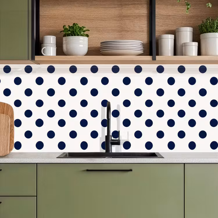 Keuken achterwand - Klassiek - Stippen - Blauw — 8
