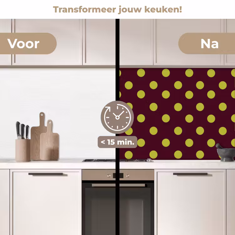 Keuken achterwand - Klassiek - Stippen - Groen — 3