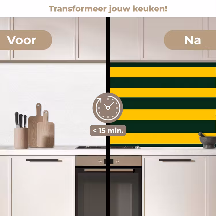 Keuken achterwand - Klassiek - Strepen - Groen — 3