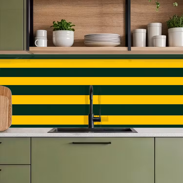 Keuken achterwand - Klassiek - Strepen - Groen — 8