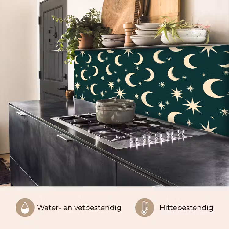 Keuken achterwand - Manen - Sterren - Groen — 5