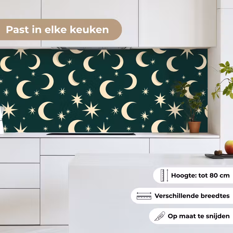 Keuken achterwand - Manen - Sterren - Groen — 7
