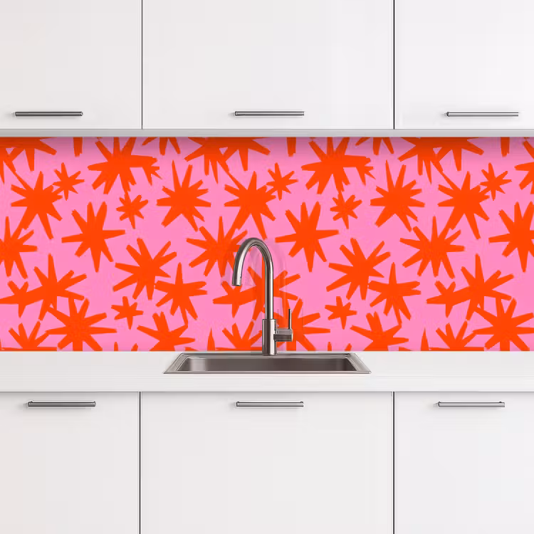 Keuken achterwand - Modern - Sterren - Roze — 4