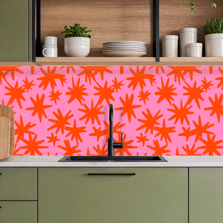 Keuken achterwand - Modern - Sterren - Roze — 8