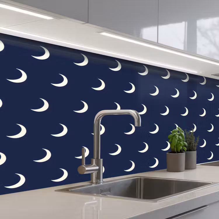 Keuken achterwand - Patroon - Manen - Blauw — 2