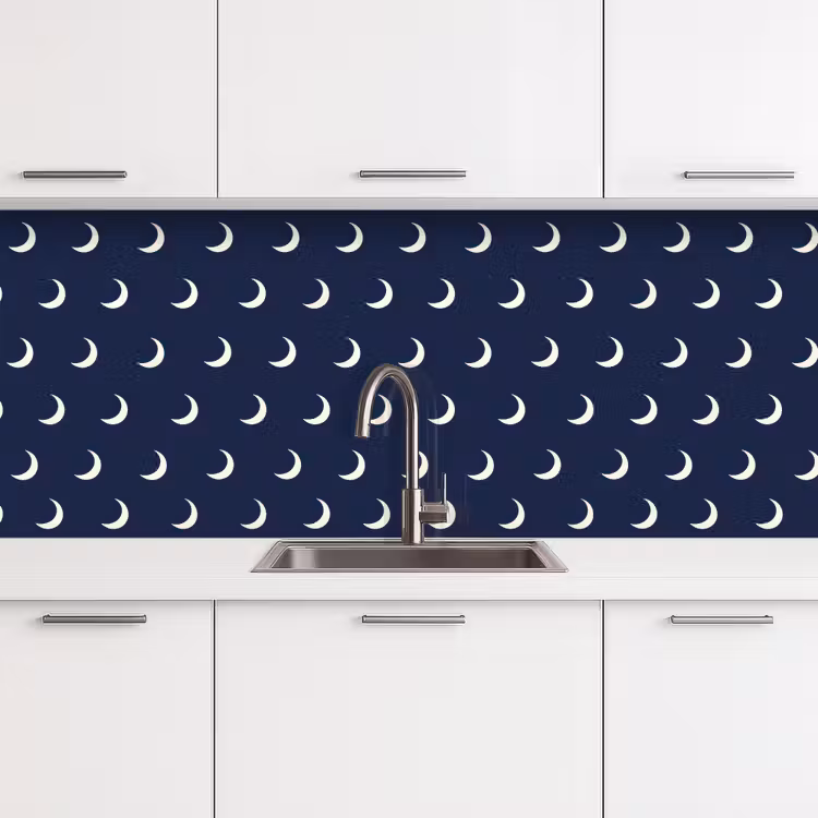 Keuken achterwand - Patroon - Manen - Blauw — 4