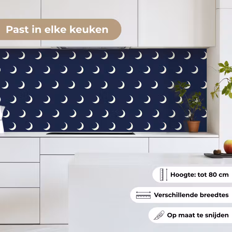 Keuken achterwand - Patroon - Manen - Blauw — 7