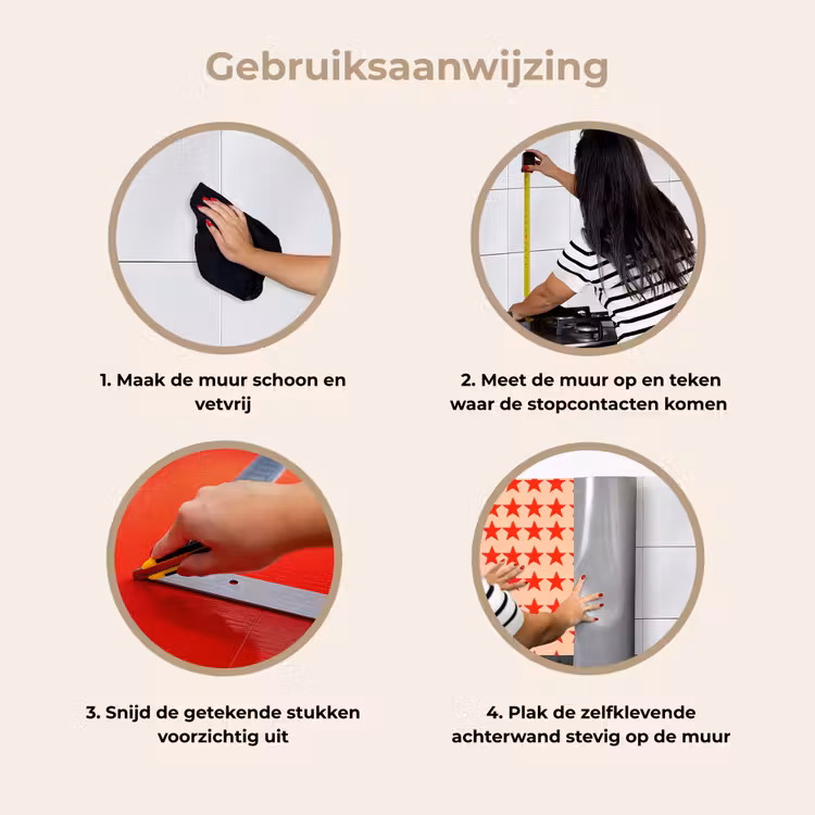 Keuken achterwand - Patroon - Sterren - Rood — 9