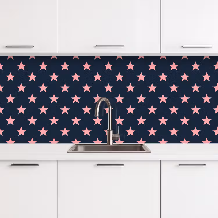 Keuken achterwand - Patroon - Sterren - Roze — 4
