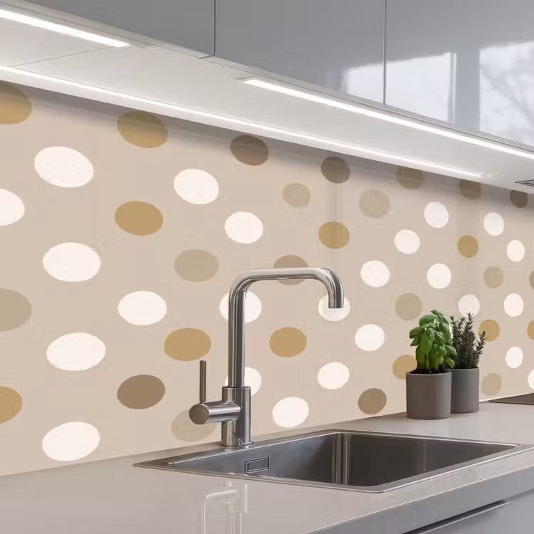 Keuken achterwand - Polka - Dots - Beige — 2