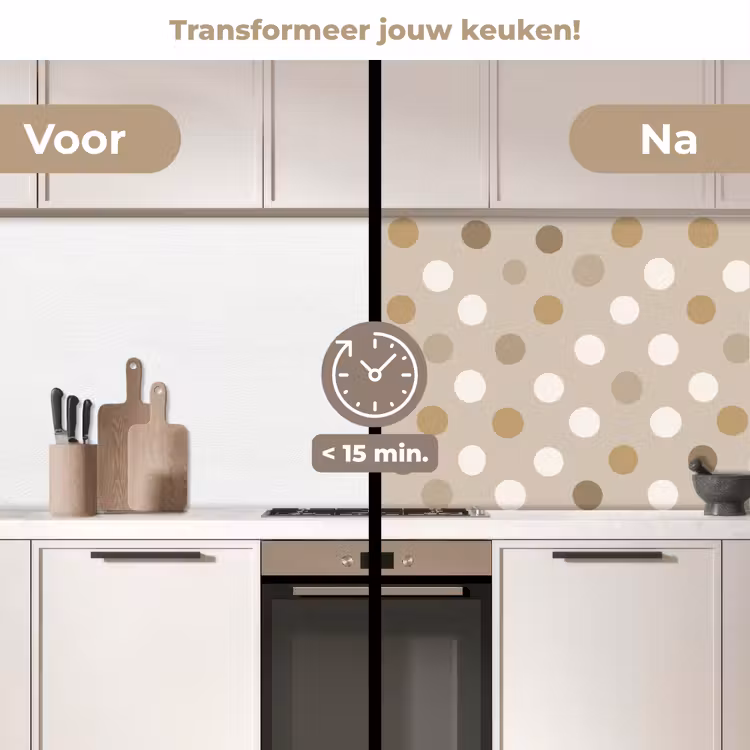 Keuken achterwand - Polka - Dots - Beige — 3