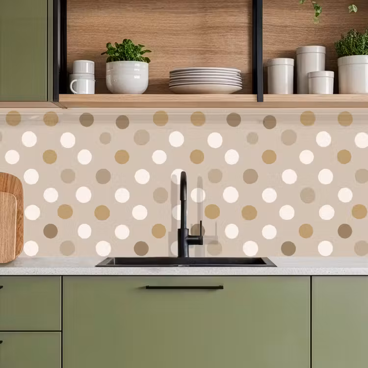 Keuken achterwand - Polka - Dots - Beige — 8