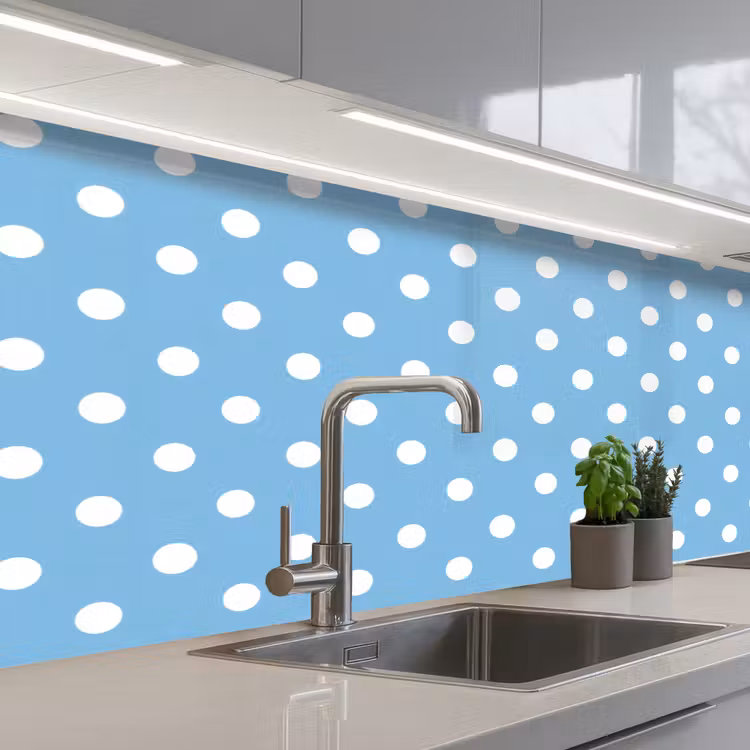 Keuken achterwand - Polka - Dots - Blauw — 2