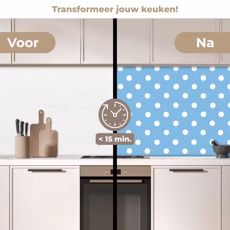 Keuken achterwand - Polka - Dots - Blauw — 3