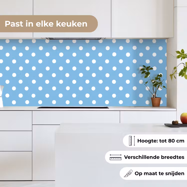 Keuken achterwand - Polka - Dots - Blauw — 7
