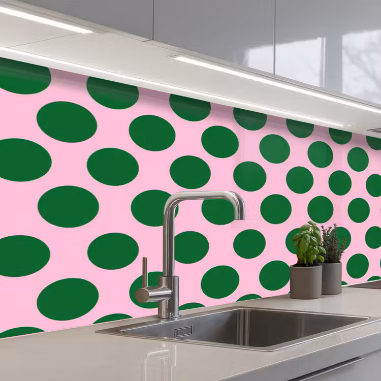 Keuken achterwand - Polkadots - Patroon - Groen — 2