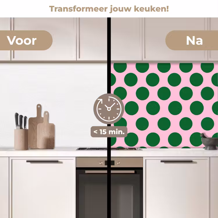 Keuken achterwand - Polkadots - Patroon - Groen — 3