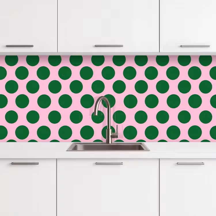 Keuken achterwand - Polkadots - Patroon - Groen — 4