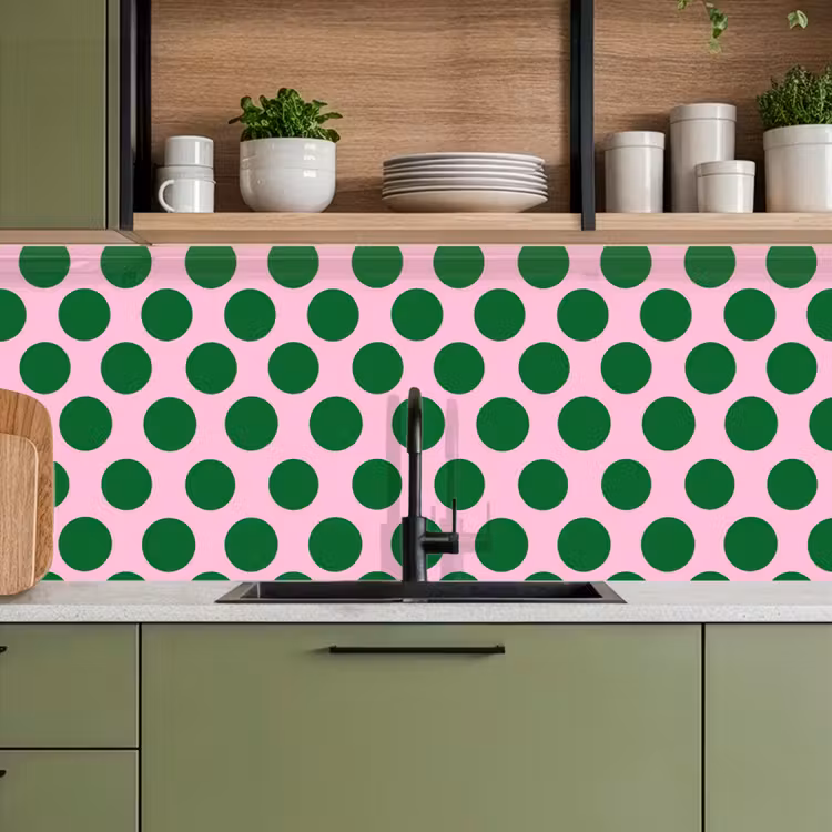 Keuken achterwand - Polkadots - Patroon - Groen — 8