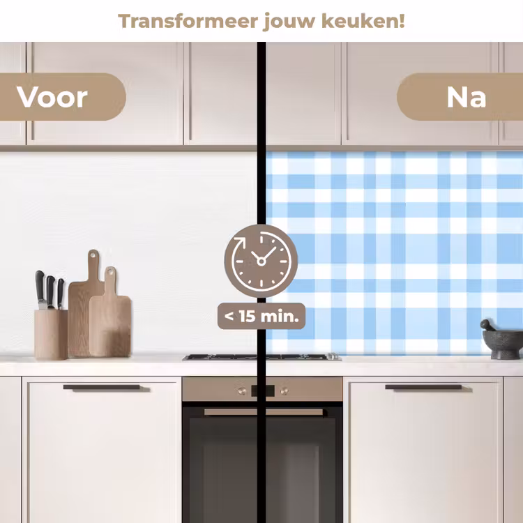 Keuken achterwand - Ruit - Patroon - Blauw — 3