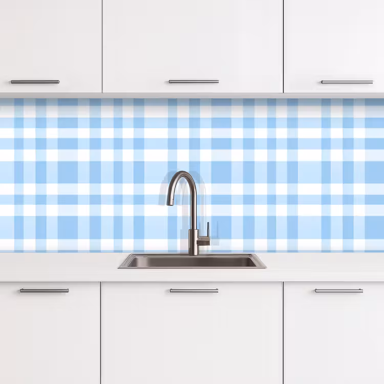 Keuken achterwand - Ruit - Patroon - Blauw — 4