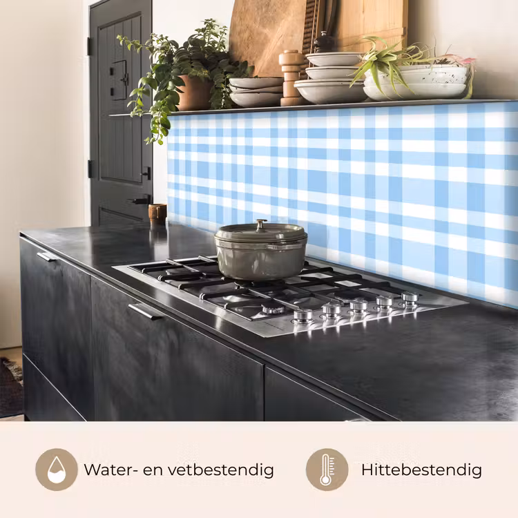 Keuken achterwand - Ruit - Patroon - Blauw — 5