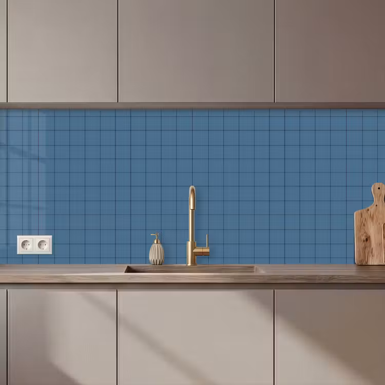 Keuken achterwand - Ruiten - Geometrisch - Blauw — 1
