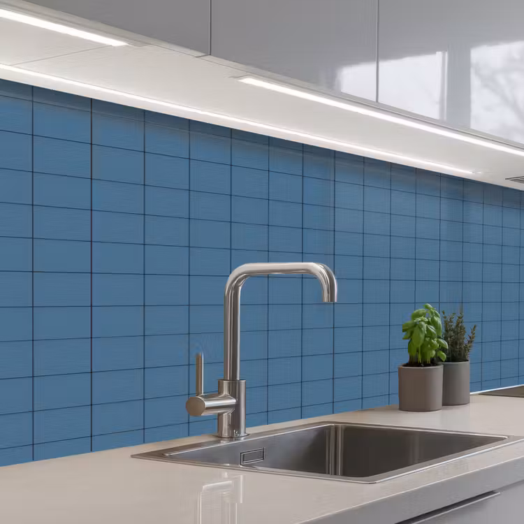 Keuken achterwand - Ruiten - Geometrisch - Blauw — 2