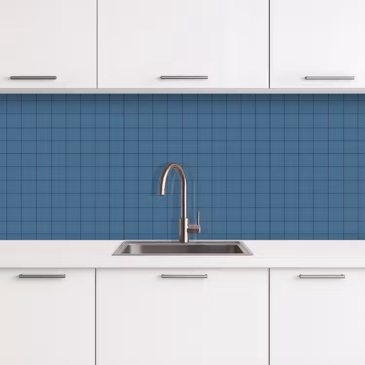 Keuken achterwand - Ruiten - Geometrisch - Blauw — 4
