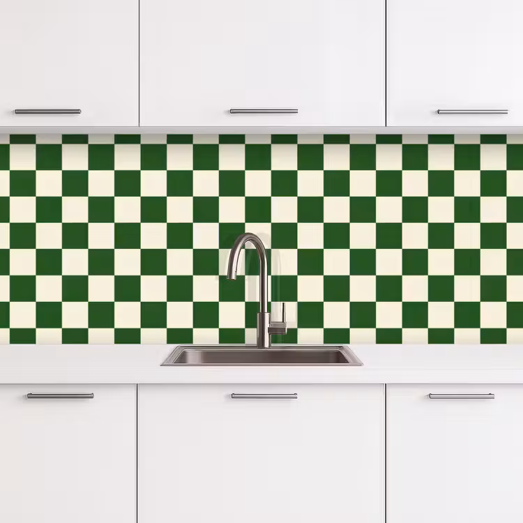 Keuken achterwand - Schaakbord - Patroon - Groen — 4