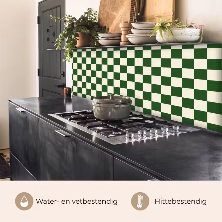 Keuken achterwand - Schaakbord - Patroon - Groen — 5