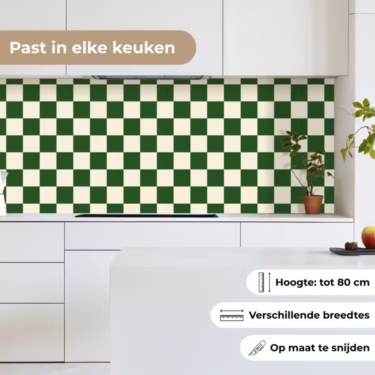 Keuken achterwand - Schaakbord - Patroon - Groen — 7