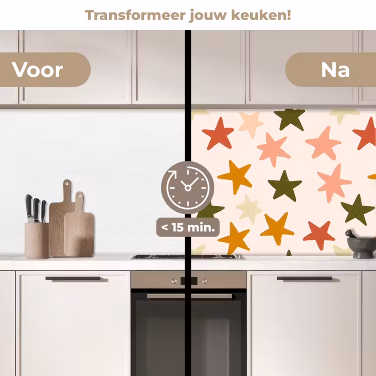 Keuken achterwand - Sterren - Patroon - Kleurrijk — 3