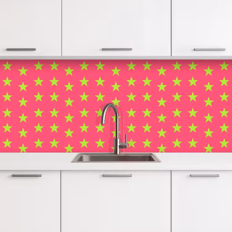 Keuken achterwand - Sterren - Patroon - Roze — 4