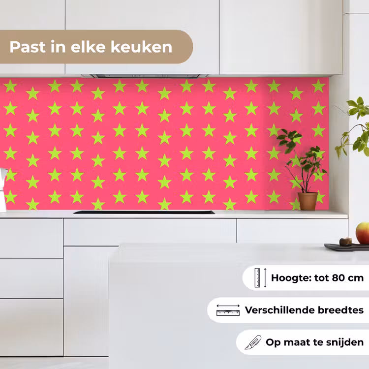 Keuken achterwand - Sterren - Patroon - Roze — 7