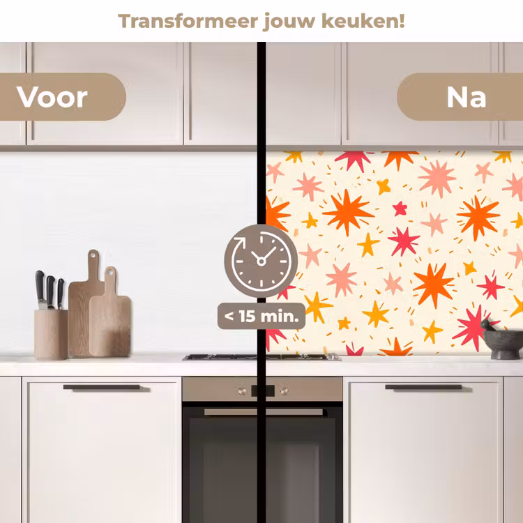Keuken achterwand - Sterren - Speels - Kleurrijk — 3